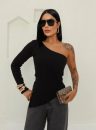 blusa canelada de um ombro só