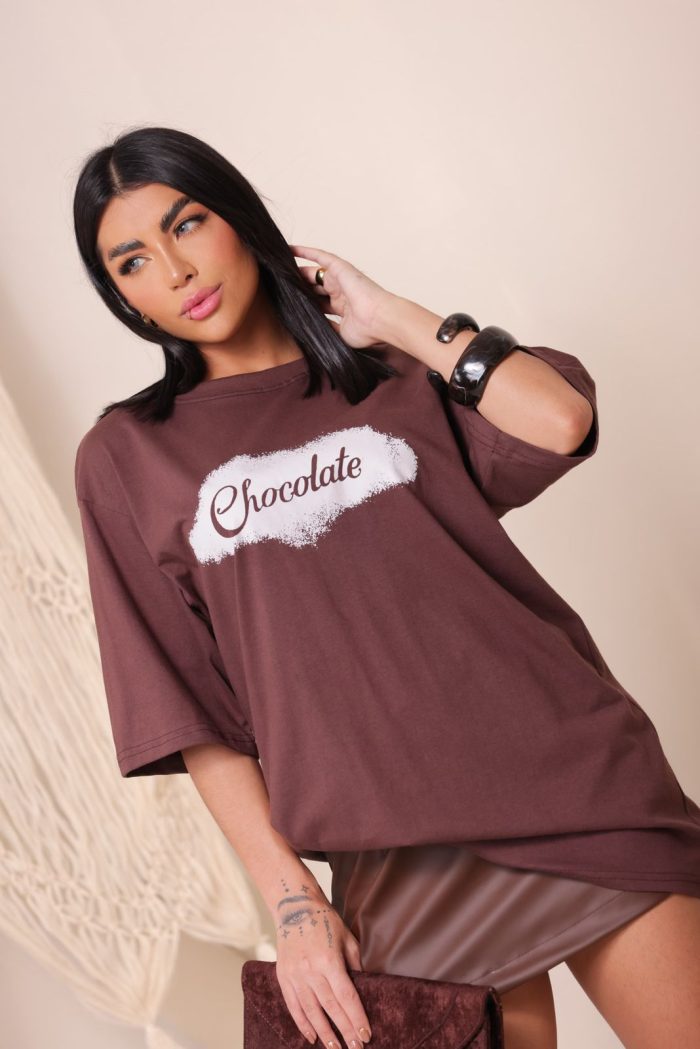 blusa oversized chocolate